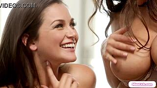 Stepmom sneaks in to kiss and lick stepdaughter's bestie too?