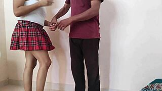 Schoolgirl romances tuition teacher anal riding doggystyle creampie in private ranch