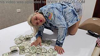 beautiful blonde with golden yellow hair sucks licks fucks for cash... damn she's cute!