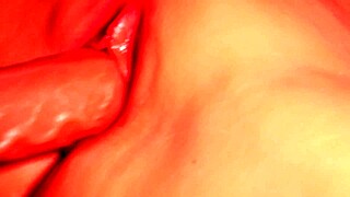 imagine stroking her shaved fuck doll pussy and ass with double toy penetration close-up