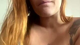 young tease flashes natural tits then blows cock on video call