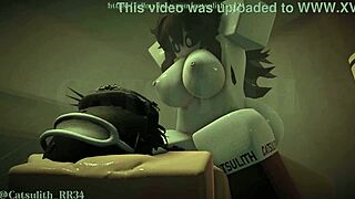 Submissive girl rides cock missionary then cowgirl in steamy roblox sauna game