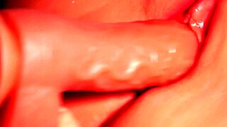 imagine stroking her shaved fuck doll pussy and ass with double toy penetration close-up