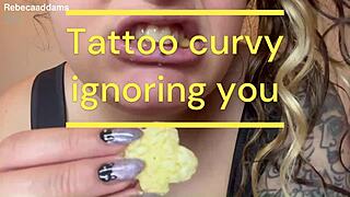 Curvy tattooed Latina begs daddy to humiliate her fat hairy body