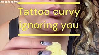 Curvy tattooed Latina begs daddy to humiliate her fat hairy body