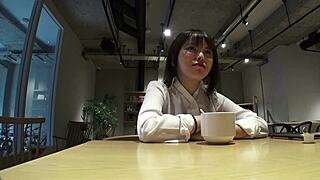 pretty japanese ol coworker teases with hotel blowjob service!