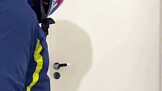 motoboy barges into women's bathroom and pounds pissing babe