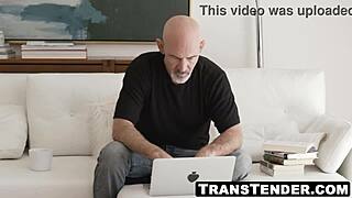 yo, check redhead shemale khloe kay deepthroating monster cock before anal blast in her tight hole