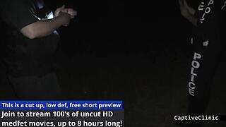 stacy shepard strips searched handcuffed heels off in police campus backstage tease