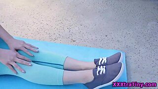yoga teen bends over for deep doggystyle pounding