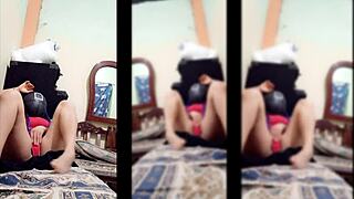 what's my stepdaughter hiding? naked lingerie flashing on dad's phone!