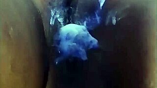 young bbw's fat pussy stretched wide by massive black cock doggystyle pounding