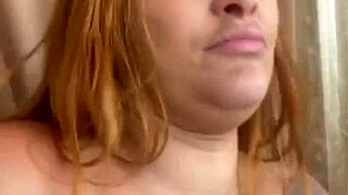 young tease flashes natural tits then blows cock on video call
