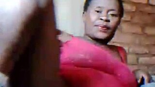 Hey hubby left so this african milf fingers wet pussy teasing hard for you