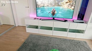 Wife screams during epic anal assfucking while gaming on playstation naked curvy slut