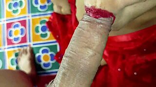 indian newlywed village couple enjoys intimate first-night fuck on ranch bed