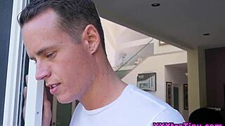 yoga teen bends over for deep doggystyle pounding