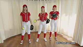 Four baseball besties line up for your pov home run orgy fuck!