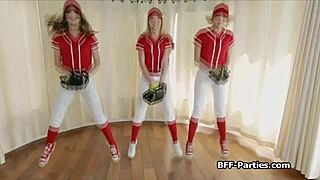Four baseball besties line up for your pov home run orgy fuck!