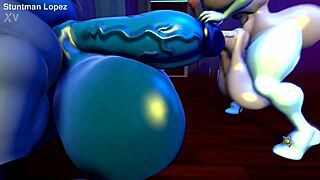 check out silverzard's huge cock stretching shemale ass wide