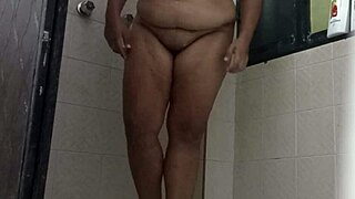 i sneak into mommy's bathroom and record her chubby hairy pussy on toilet