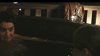 gaby hoffmann and cherry jones go topless in see-through outfits