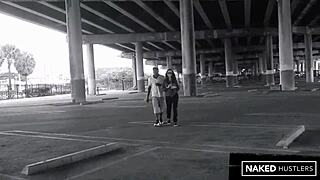 Teen becky bundles, um, sucks that big black cock outside for first time cfnm sloppy