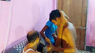 she looks so sexy stuffed with cocks in tight pussy... add friend for wild foursome bengali style