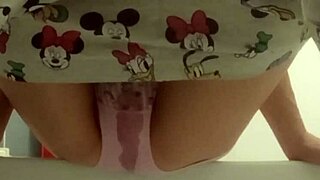 what if she keeps peeing in panties fingering wet pussy closeup on bed in dirty lingerie frenzy?