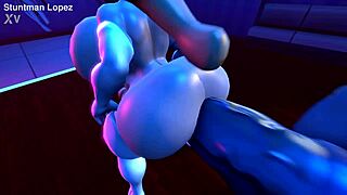 check out silverzard's huge cock stretching shemale ass wide