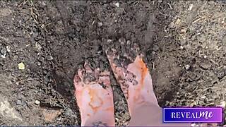 she unveils her sexy soles in foot fetish fantasy with toe-sucking shower delight