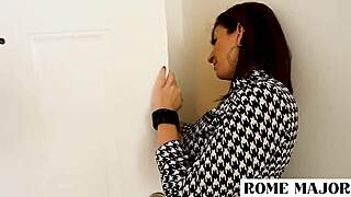 busty sara jay spreads for rome major's bbc pounding her wet milf pussy.