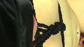 blindfolded wife licks big cock deepthroats then rides dildo before bent over doggystyle assfucking