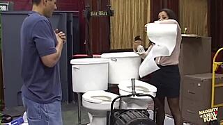 this milf bosses the office but craves anal submission with cum in her mouth
