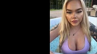 my gringa big tits in lingerie by the pool got me hooked