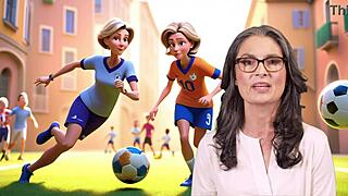 one day mum and stepson kicked ball around turning playful into foot tease