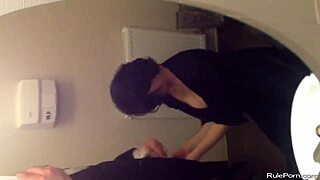 Short Haired Wife Drops To Knees In Bathroom! Sucks Cock Hard Before Swallowing Load