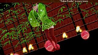 Short Hair Girl Strips to Tokio Funka Rhythm in 3D Cartoon Dance