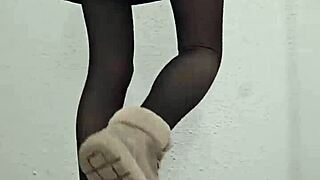 hey this young brunette babe in a tight dress reads poetry, moanin' with her sexy small waist and long legs 😘