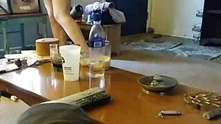 Cute Little 18+ Blonde Whore Lotions Up Panties-Clad in Front of Me