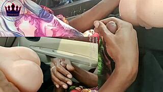 ever wonder what ebony wife does with monster bbc toy in public car