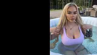 my gringa big tits in lingerie by the pool got me hooked