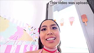 luna mills sucks huge cock pov deepthroat facefuck petite asian swallows cum