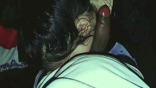 whoa this sweet latina goes deep on that huge black cock sucking hard