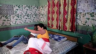 Indian Bhabhi Hints at FFM Threesome Bliss