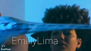 emilly's nylon feet taste sweeter than candy up close