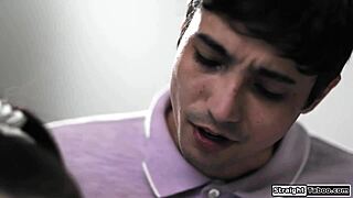 Teen charms big-titted teacher's stepson for better marks.