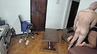 mother-in-law shows stepson sex beats video games with wet pussy squirting