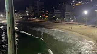 Three friends suddenly fuck tattooed brazilian beach slut anal in rio shower.