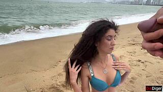 Babe Can I Cum on Your Tits During Public Beach Cock Flash?